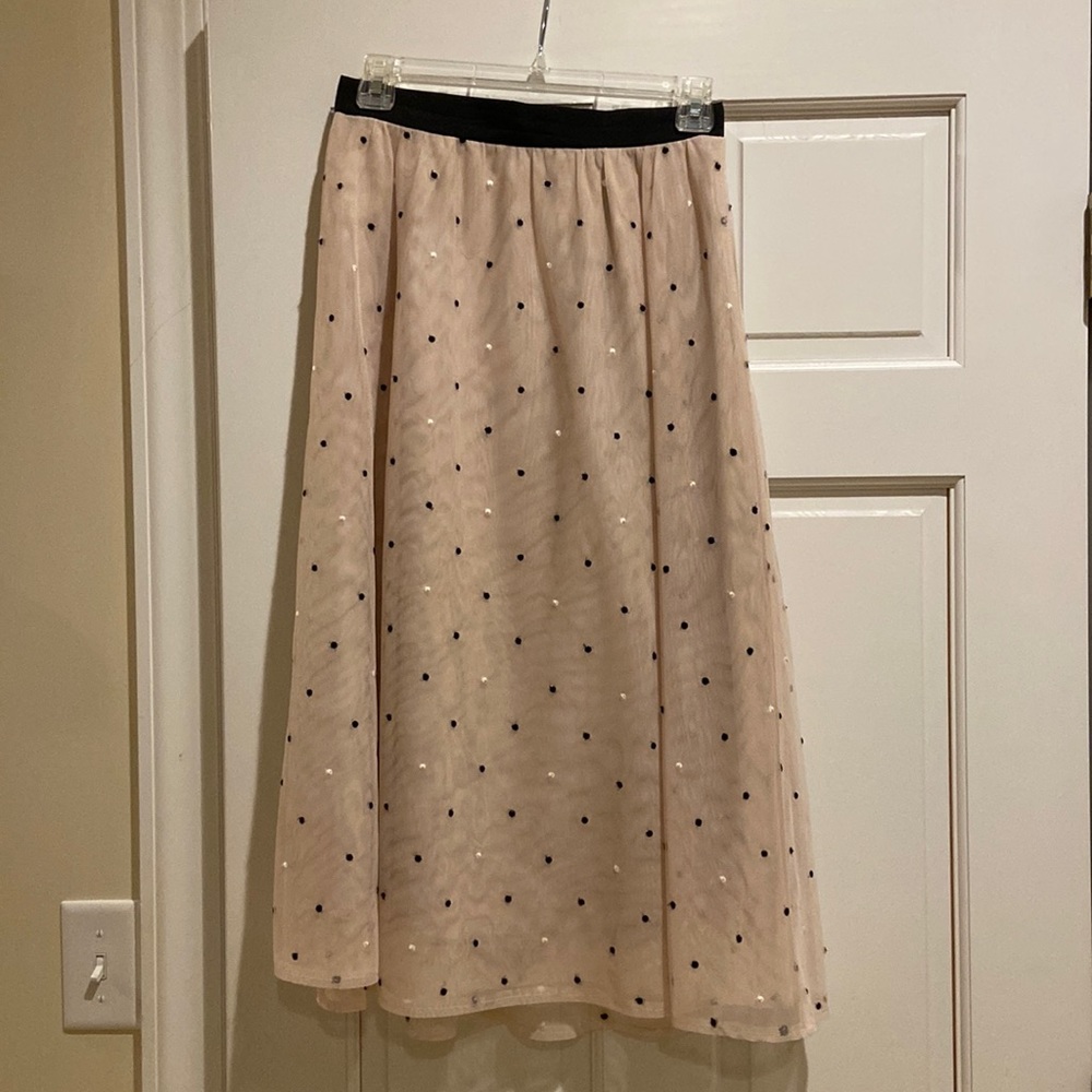 Size 2 tulle polka dot midi skirt